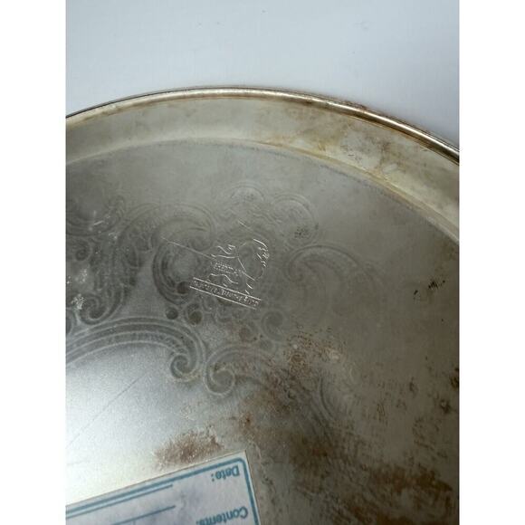 Vintage E.P.S. Silverplate Taunton Silversmiths Gadroon 10" Round Serving Tray​​ - Picture 4 of 6